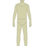 graficzna laleczka męska do ubrania w elementy strojów ludowych.